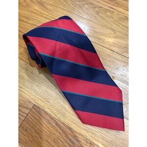 Zianetti Italian Silk Collection Red Navy Blue Green Striped Mens Necktie Tie